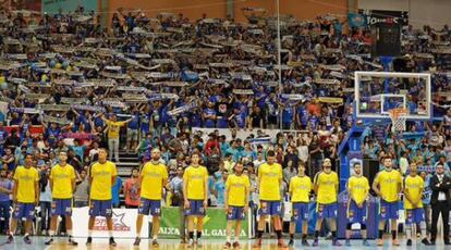 El Ourense antes de un partido de la temporada pasada.