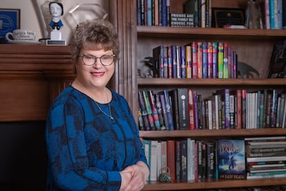 A promotional portrait of writer Charlaine Hairris, at her home in Texas in 2023. 