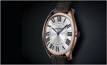 El Drive Extraplano de Cartier en oro rosa se adapta como un guante a la muñeca: solo tiene 7 mm de grosor, aunque oculta un movimiento automático de cuerda manual.