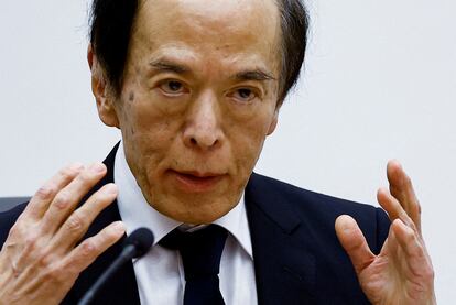 El gobernador del Banco de Japón (BOJ), Kazuo Ueda, tras la reunión de la entidad del 24 de enero de 2025