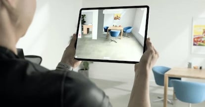 Realidad aumentada en el iPad Pro 2020.