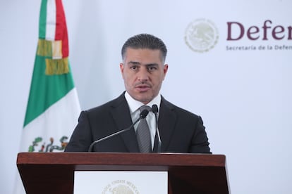 Omar García Harfuch, durante una rueda de prensa este miércoles.