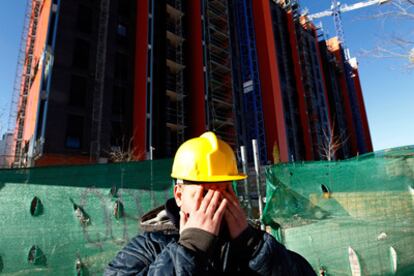 A photo taken at a construction site in Ensanche de Vallecas, where building has been halted. The sector has been one of the worst affected in Spain by the economic crisis.