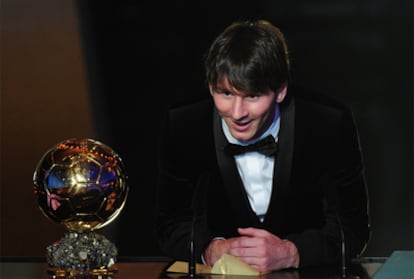 Leo Messi, ganador del Balón de Oro 2010.