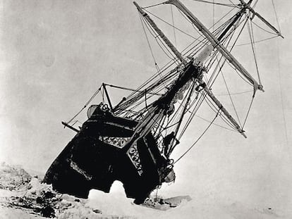 El barco de Shackleton, el Endurance, atrapado.