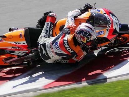 Dani Pedrosa, ayer durante los entrenamientos en Alemania.