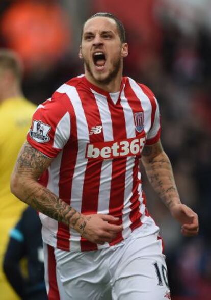 Arnautovic celerba su primer gol al City.