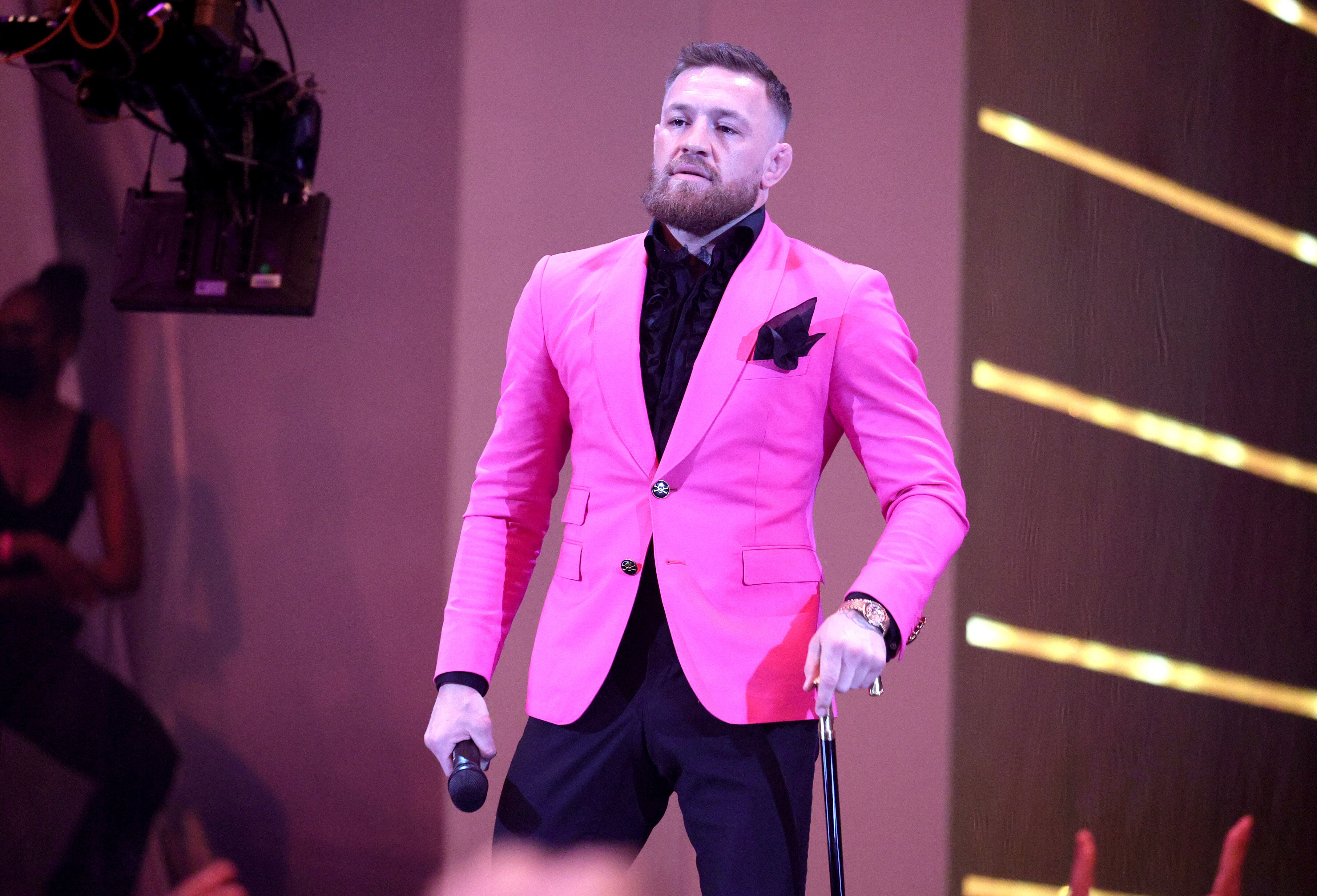 Conor McGregor en el escenario de los MTV Video Music Awards en Nueva York en 2021.