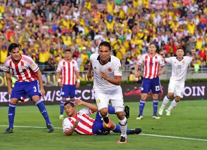 Bacca, tras marcar ante Paraguay. 