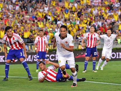 Bacca, tras marcar ante Paraguay. 