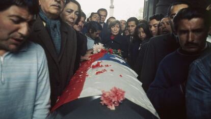 Funeral de Pablo Neruda em 1973.