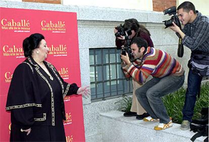 La soprano catalana ha presentado hoy en Madrid <i>Caballé, más allá de la música</i>, un documental sobre su vida.