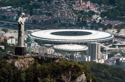 Vista aérea do estádio Mário Filho (Maracanã).