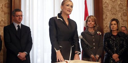 Cristina Cifuentes, en su toma de posesión como delegada del Gobierno de Madrid.