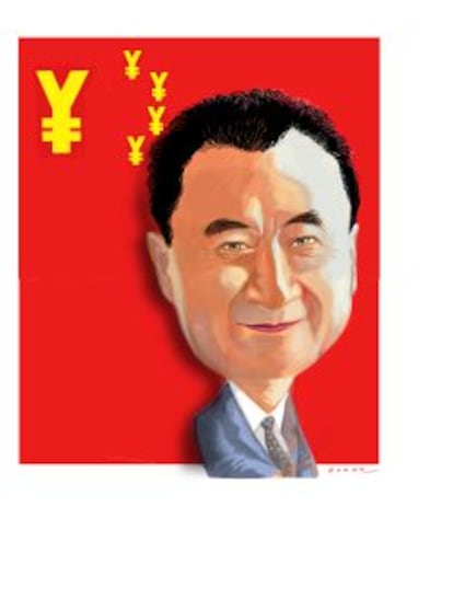 Caricatura de Wang Jianlin