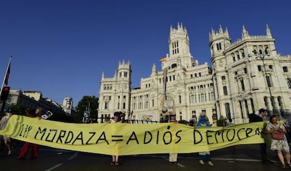 Manifestaciones contra la ley mordaza en Madrid.