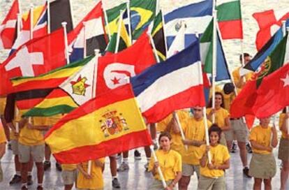 Un momento de la ceremonia inaugural del Campeonato del Mundo de Remo de Sevilla.