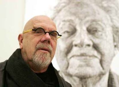 El artista Chuck Close, en el Museo Nacional Centro de Arte Reina Sofia.