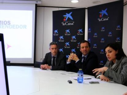 Aitor Urcelay, Pedro Bartra y Ángela Díez, de izquierda a derecha.