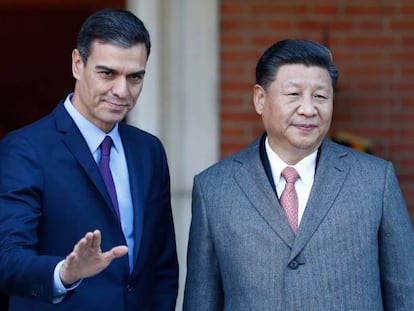 Los presidente de España y China, Pedro Sánchez y Xi Jinping.