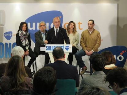 Duran Lleida durante su comparecencia este domingo en la sede de Uni&oacute;.