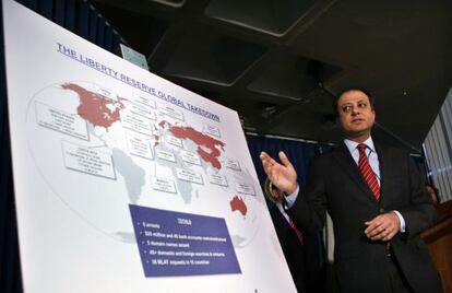 Federal prosecutor Preet Bharara descibes charges against Liberty Reserve. 