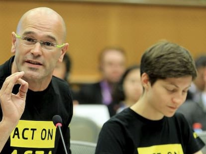 Romeva durante una intervención en el Parlamento Europeo