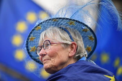 Una ciudadana británica expresa su rechazo al Brexit en Londres.  