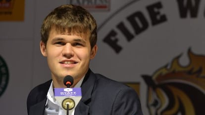 O jogador de xadrez Magnus Carlsen.