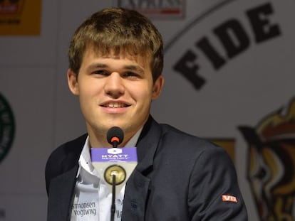 O jogador de xadrez Magnus Carlsen.