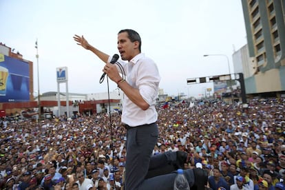 Juan Guaidó, este sábado en un acto con simptatizantes en Maracaibo.