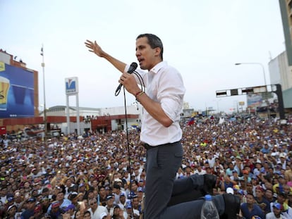 Juan Guaidó, este sábado en un acto con simptatizantes en Maracaibo.