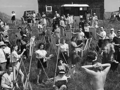 <i>Clase de pintura en Cape Cod </i>(1949), de Andreas Feininger.