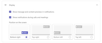 Nueva función para elegir el lugar de las notificaciones en Microsoft Teams