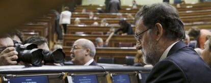 El president del Govern espanyol, Mariano Rajoy, al seu escó.