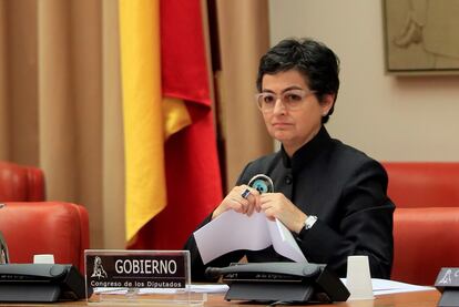 Arancha González Laya, durante su comparecencia este jueves en el Congreso.