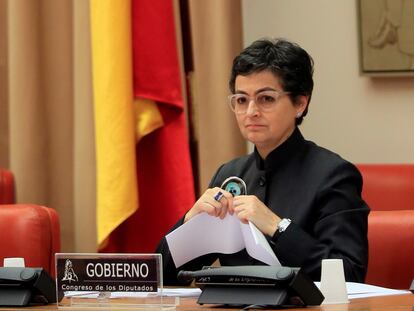 Arancha González Laya, en una comparecencia en el Congreso de los Diputados celebrada el pasado 23 de abril.