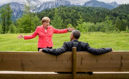 Angela Merkel y Barack Obama.