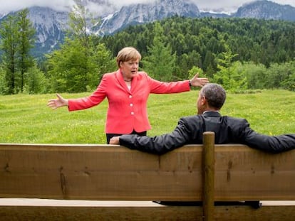 Angela Merkel y Barack Obama.