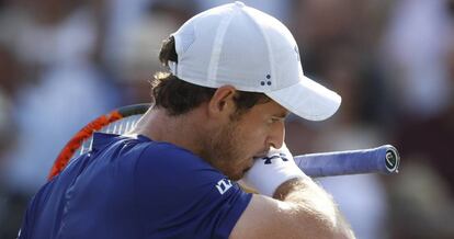Murray, durante el partido contra Thompson en Queen's.