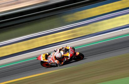 Marc Márquez, en acción en Montmeló durante el Gran Premio de Cataluña.