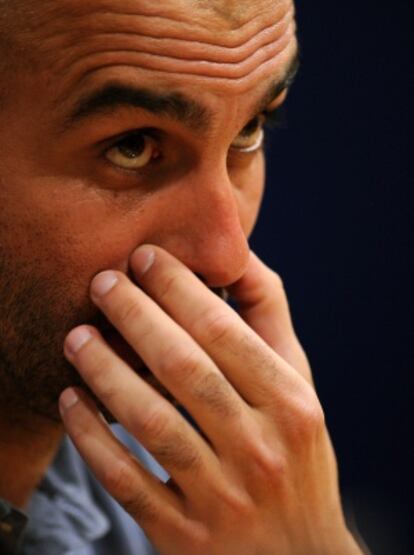 Guardiola, durante la rueda de prensa.