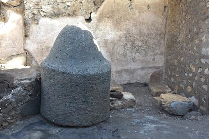 A view shows the interior of a "bakery-prison" where slaves and donkeys were locked up to grind the grain needed to make bread, in the ancient archeological site of Pompeii, Italy, in this handout photo obtained by Reuters on December 8, 2023