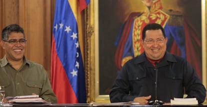 Ch&aacute;vez, ayer, en una rueda de prensa en Caracas.