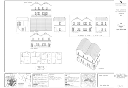 Plano de una vivienda tipo de la colonia Bellas Vistas.