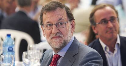El presidente del Gobierno durante un mitin en Vitoria.