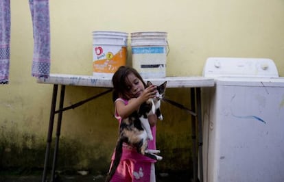 A Central American child at a Mexican shelter.