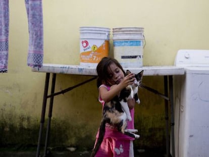 A Central American child at a Mexican shelter.