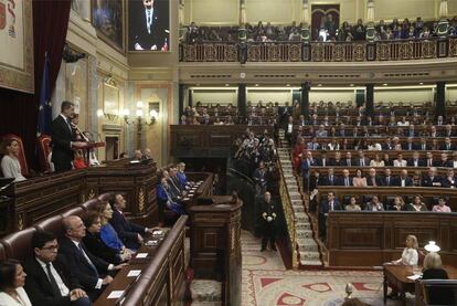 El Rey abre la legislatura en el Congreso de los Diputados.