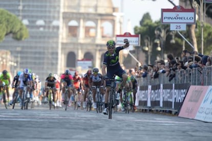 Valverde celebra la victoria en Roma